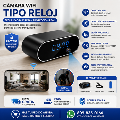 Cámara Wi-Fi tipo reloj-ESPIA
