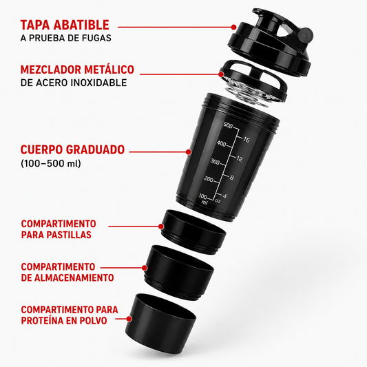 Botella agitadora deportiva
