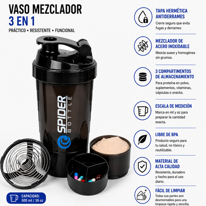 Botella agitadora deportiva